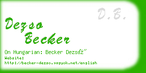 dezso becker business card